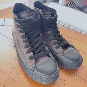 Ethletic Hi Cut Classic Trainers (Vegan), Size 39/8.5, Pewter Grey and Black